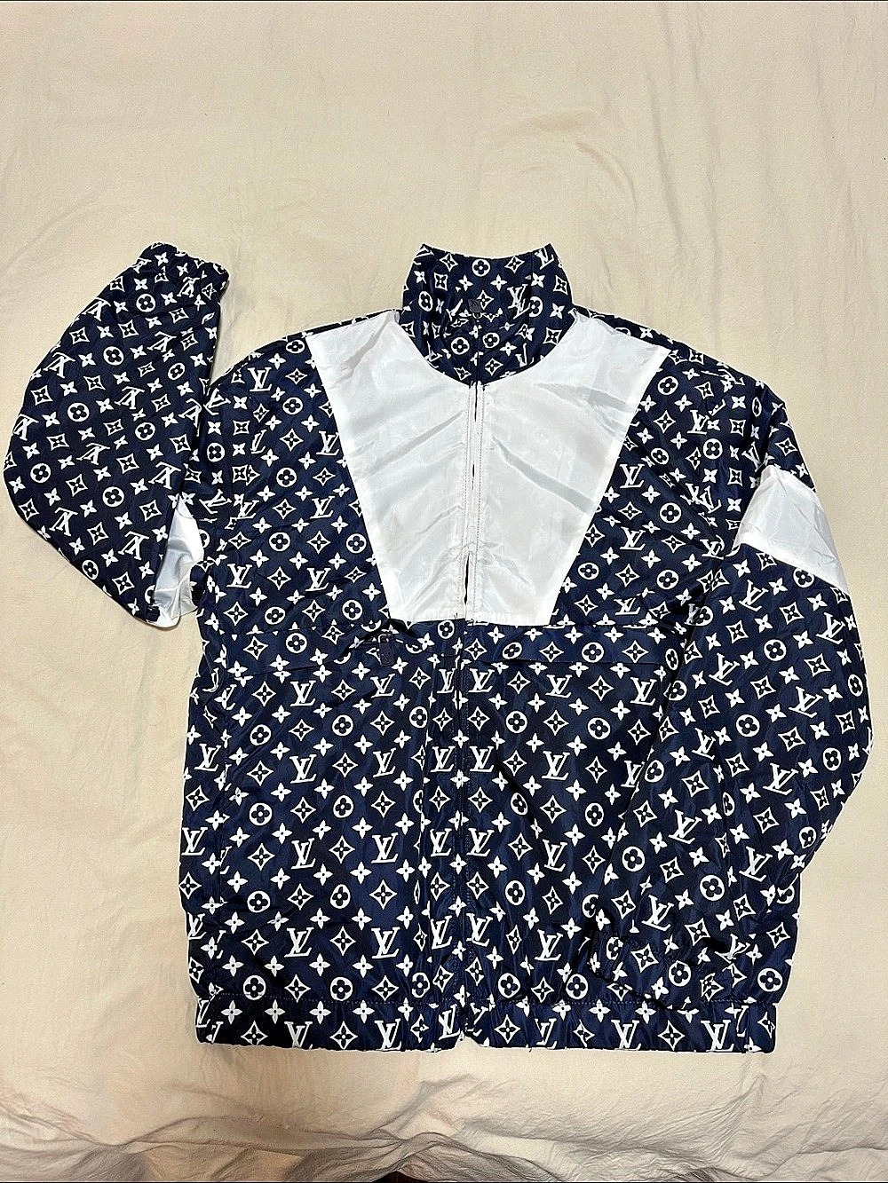 Louis Vuitton Monogram Bomber Jacket in Blue & White